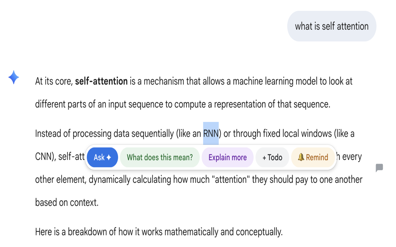 Nabu quick action popover on text selection